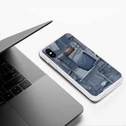 Чехол iPhone XS Max матовый Jeans life, цвет: 3D-белый — фото 2