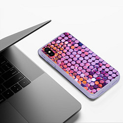 Чехол iPhone XS Max матовый Вечеринка точки глянцевый узор, цвет: 3D-светло-сиреневый — фото 2