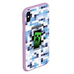 Чехол iPhone XS Max матовый Minecraft S, цвет: 3D-сиреневый — фото 2