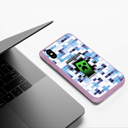Чехол iPhone XS Max матовый Minecraft S / 3D-Сиреневый – фото 3