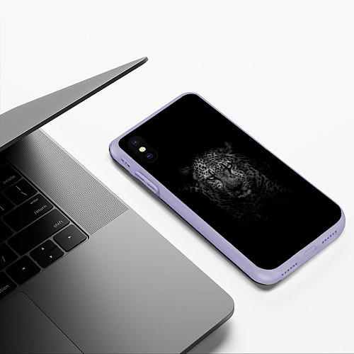 Чехол iPhone XS Max матовый Ягуар / 3D-Светло-сиреневый – фото 3