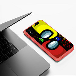 Чехол iPhone XS Max матовый AMONG US, цвет: 3D-красный — фото 2