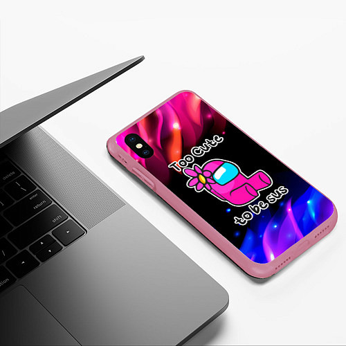 Чехол iPhone XS Max матовый Pink Among Us / 3D-Малиновый – фото 3