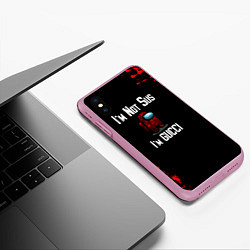 Чехол iPhone XS Max матовый Among Us Gucci, цвет: 3D-розовый — фото 2