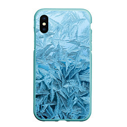 Чехол iPhone XS Max матовый Иней, цвет: 3D-мятный
