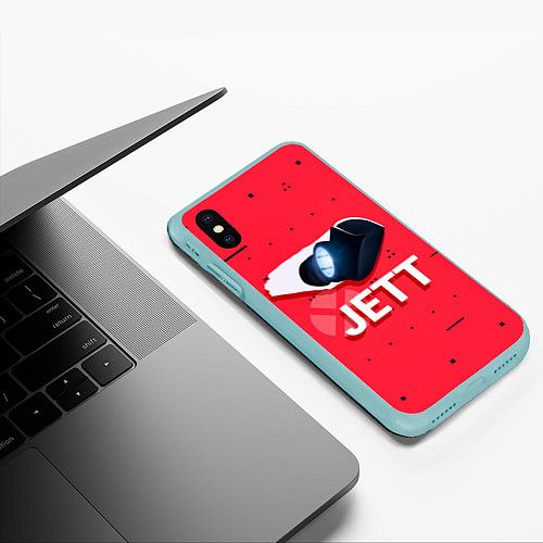 Чехол iPhone XS Max матовый Jett / 3D-Мятный – фото 3
