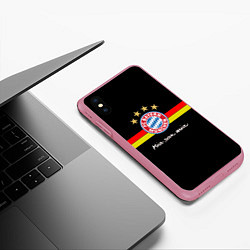 Чехол iPhone XS Max матовый Бавария, цвет: 3D-малиновый — фото 2