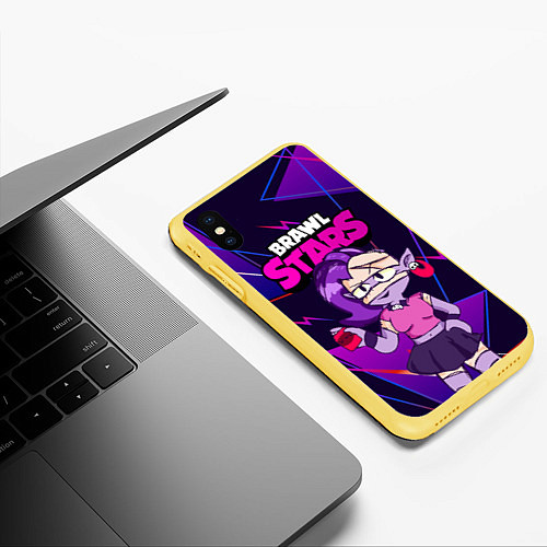 Чехол iPhone XS Max матовый Emz Эмз Brawl Stars / 3D-Желтый – фото 3