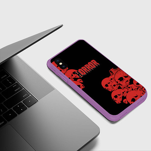 Чехол iPhone XS Max матовый Horror / 3D-Фиолетовый – фото 3