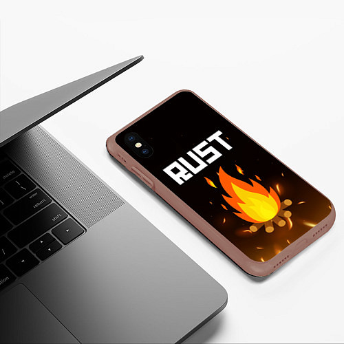 Чехол iPhone XS Max матовый RUST / 3D-Коричневый – фото 3