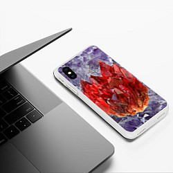 Чехол iPhone XS Max матовый Роза инков, цвет: 3D-белый — фото 2