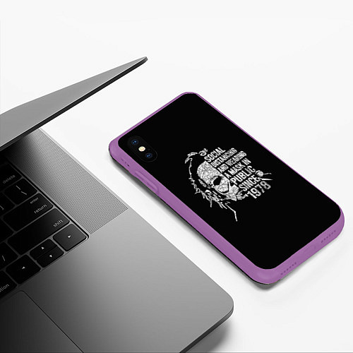 Чехол iPhone XS Max матовый Michael Myers / 3D-Фиолетовый – фото 3