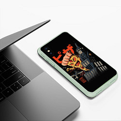 Чехол iPhone XS Max матовый Pizza Kong, цвет: 3D-салатовый — фото 2