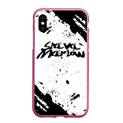 Чехол iPhone XS Max матовый Slava marlow, цвет: 3D-малиновый