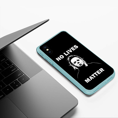 Чехол iPhone XS Max матовый MICHAEL MYERS / 3D-Мятный – фото 3