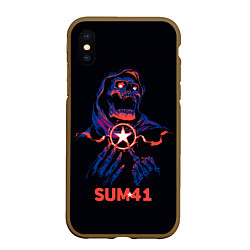 Чехол iPhone XS Max матовый Sum 41 череп, цвет: 3D-коричневый