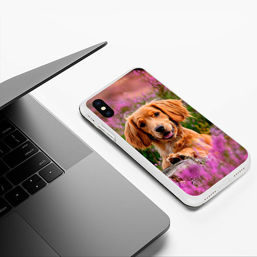 Чехол iPhone XS Max матовый Dog / 3D-Белый – фото 3