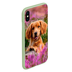 Чехол iPhone XS Max матовый Dog, цвет: 3D-салатовый — фото 2