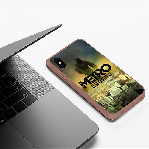 Чехол iPhone XS Max матовый Metro logo / 3D-Коричневый – фото 3