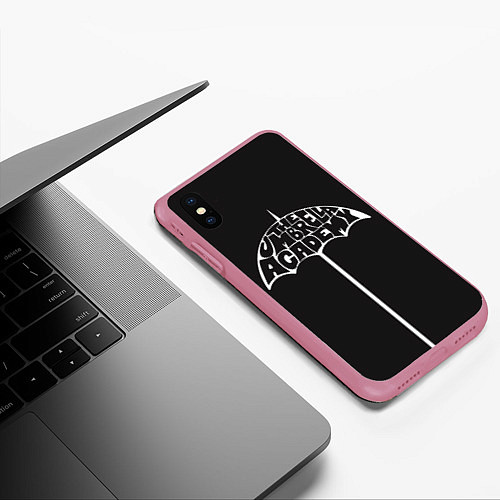 Чехол iPhone XS Max матовый Academy Umbrella / 3D-Малиновый – фото 3