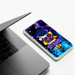 Чехол iPhone XS Max матовый BRAWL STARS EDGAR, цвет: 3D-салатовый — фото 2