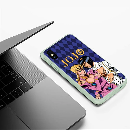 Чехол iPhone XS Max матовый JOJO / 3D-Салатовый – фото 3