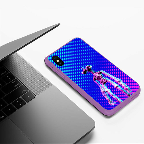 Чехол iPhone XS Max матовый Siren Head - Helloween / 3D-Фиолетовый – фото 3