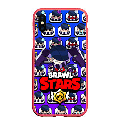 Чехол iPhone XS Max матовый BRAWL STARS EDGAR, цвет: 3D-красный