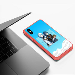 Чехол iPhone XS Max матовый Genshin Impact, цвет: 3D-красный — фото 2