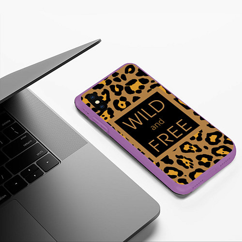 Чехол iPhone XS Max матовый Дикий и свободный / 3D-Фиолетовый – фото 3