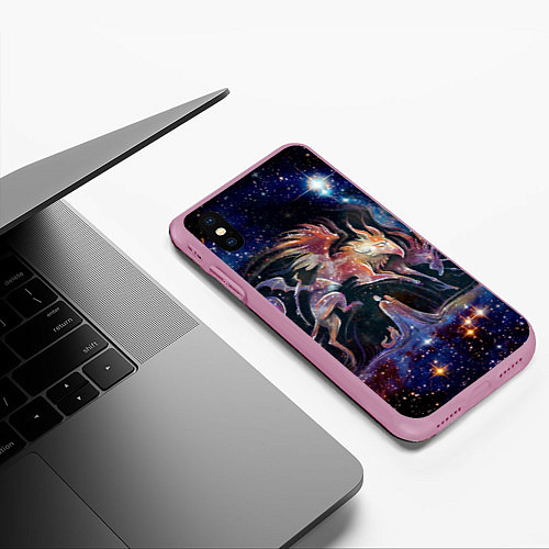 Чехол iPhone XS Max матовый Дивные звери / 3D-Розовый – фото 3