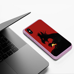 Чехол iPhone XS Max матовый Tokoyami Fumikage, цвет: 3D-сиреневый — фото 2