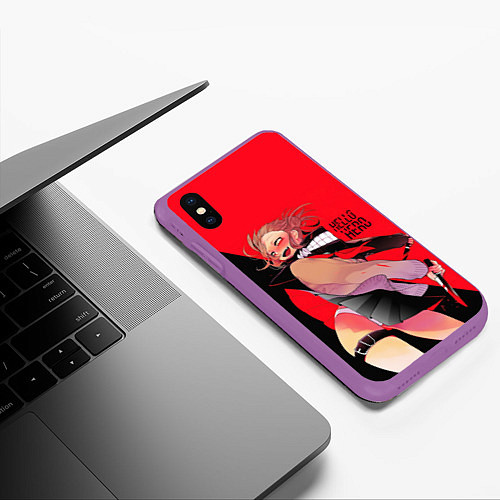 Чехол iPhone XS Max матовый Hello Hero / 3D-Фиолетовый – фото 3