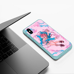 Чехол iPhone XS Max матовый Ashido Mina, цвет: 3D-мятный — фото 2