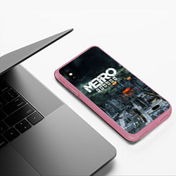 Чехол iPhone XS Max матовый Metro Exodus, цвет: 3D-малиновый — фото 2
