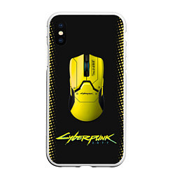 Чехол iPhone XS Max матовый Cyberpunk 2077, цвет: 3D-белый