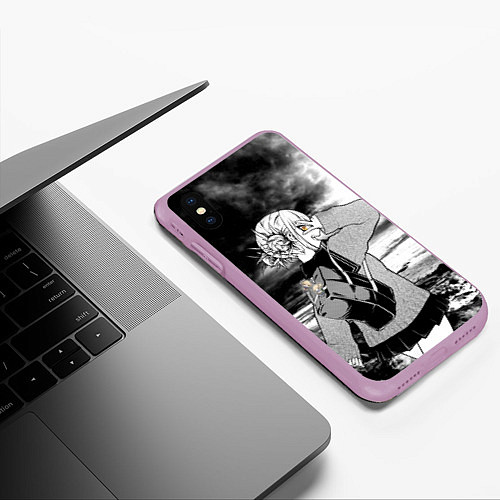Чехол iPhone XS Max матовый Химико Тога / 3D-Сиреневый – фото 3