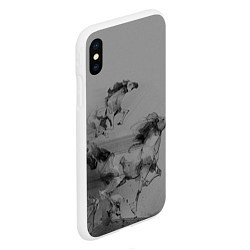 Чехол iPhone XS Max матовый Кони, цвет: 3D-белый — фото 2