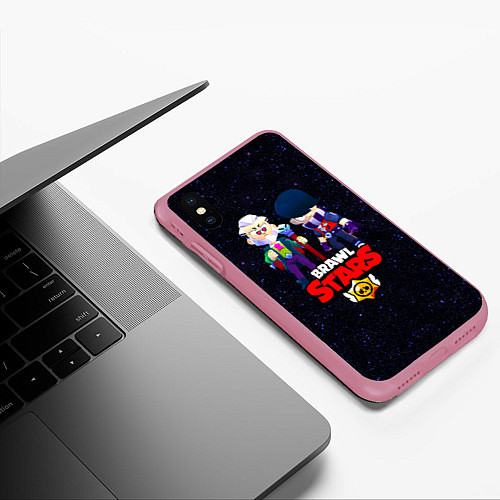 Чехол iPhone XS Max матовый Brawl Stars / 3D-Малиновый – фото 3