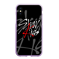 Чехол iPhone XS Max матовый STRAY KIDS, цвет: 3D-сиреневый