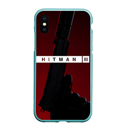 Чехол iPhone XS Max матовый Hitman III, цвет: 3D-мятный