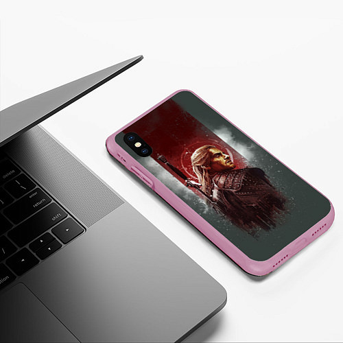 Чехол iPhone XS Max матовый The Wticher 3D / 3D-Розовый – фото 3