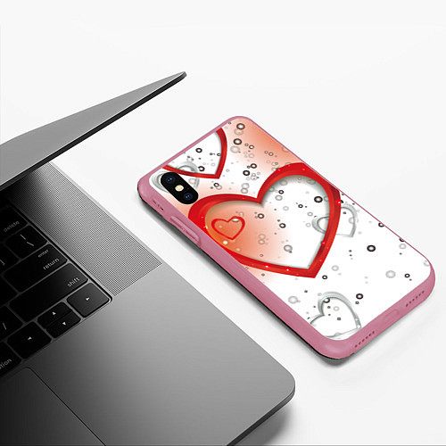 Чехол iPhone XS Max матовый Клуб Романтики / 3D-Малиновый – фото 3