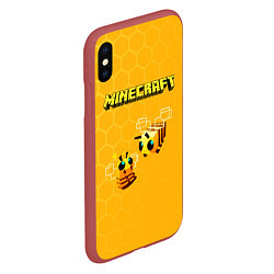 Чехол iPhone XS Max матовый Minecraft, цвет: 3D-красный — фото 2