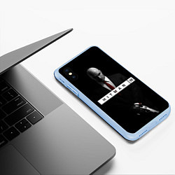 Чехол iPhone XS Max матовый Hitman 3, цвет: 3D-голубой — фото 2