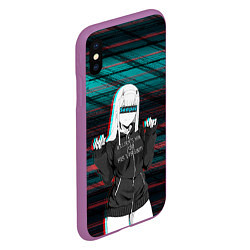 Чехол iPhone XS Max матовый Zero Two Senpai, цвет: 3D-фиолетовый — фото 2