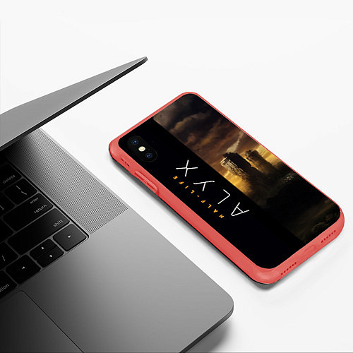 Чехол iPhone XS Max матовый Half-Life Alyx / 3D-Красный – фото 3