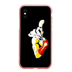 Чехол iPhone XS Max матовый Сайтама One Punch Man, цвет: 3D-баблгам