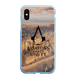 Чехол iPhone XS Max матовый Assassin’s Creed Unity, цвет: 3D-голубой