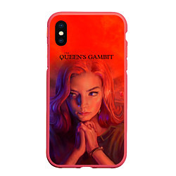 Чехол iPhone XS Max матовый Queens Gambit Ход Королевы, цвет: 3D-красный